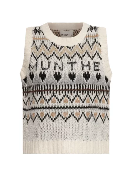 Top Munthe tricotate alb
