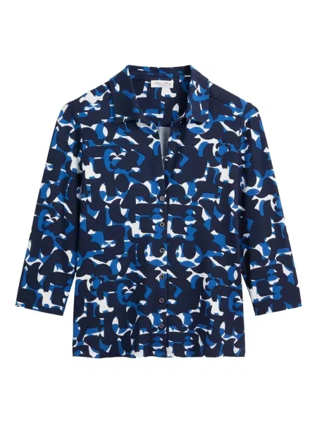 Koszula Marc O'polo z nadrukiem w abstrakcyjne wzory niebieska