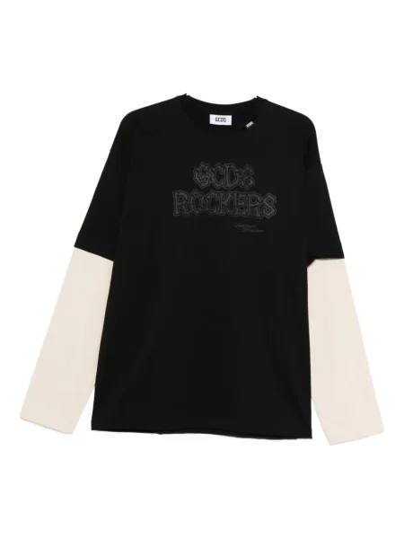 Tricou Gcds cu imagine lung negru