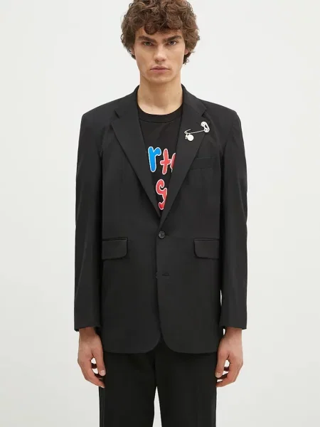 Aries sacou din lana Single Breasted Tailored Jacket negru
