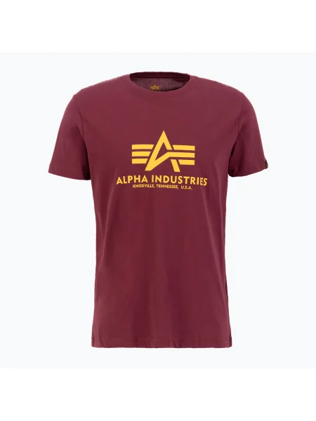 ALPHA INDUSTRIES Tričko tmavočervená žltá