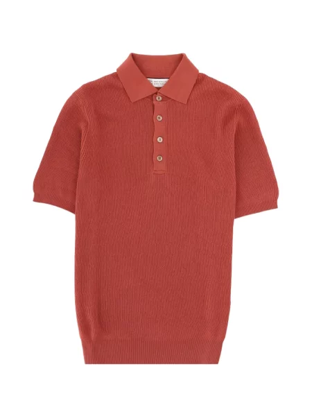 Tricou polo Brunello Cucinelli cu nervuri roșu