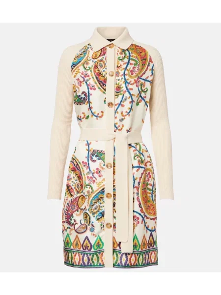 Cardigan Etro cu model paisley bej