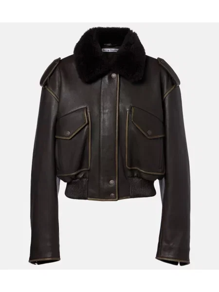 Geanta de piele Acne Studios maro