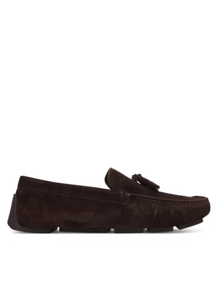 Semišové mokasíny Calvin Klein DRIVER TASSELS SU hnedá