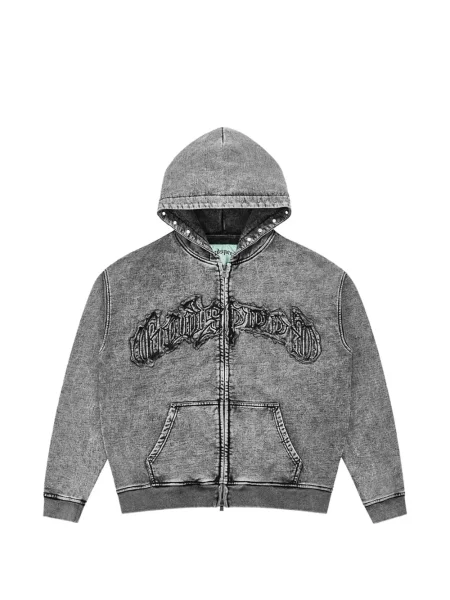 Суичър с качулка Godspeed с шипове сиво