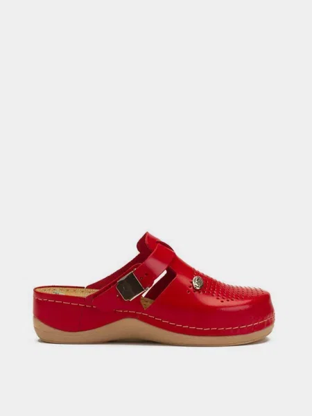 Кожаные сабо Leon красные