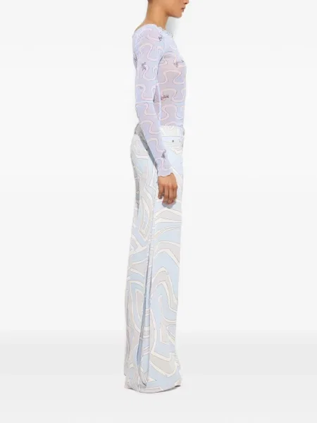 Top Pucci cu imagine din tul albastru