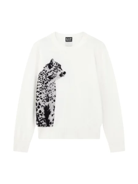 Sweter Emporio Armani Ea7 wełniany biały