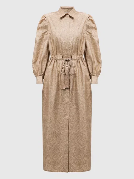 Сукня-сорочка APE із шовку в квітковий принт Max Mara бежева