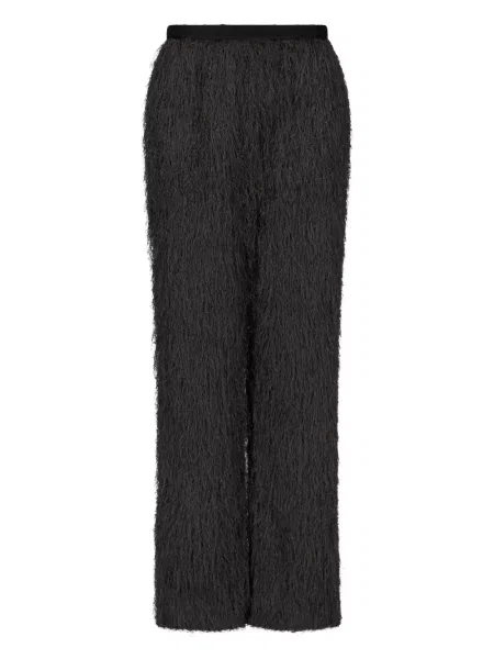 Pantaloni Loulou De Saison cu franjuri negru