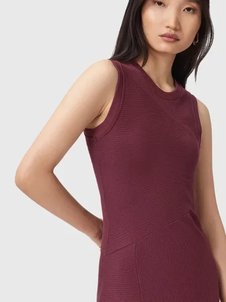 Сукня AllSaints GIA maxi розкльошена бордовий