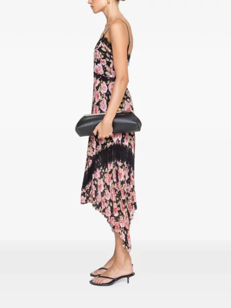 Rochie midi Nissa cu model floral negru