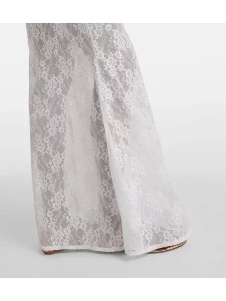 Rochie maxi Bananhot transparente din dantelă de costum alb