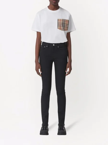 Kostkované retro tričko Burberry bílé