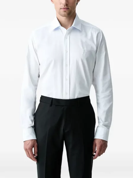 Cămașă Karl Lagerfeld cu broderie alb