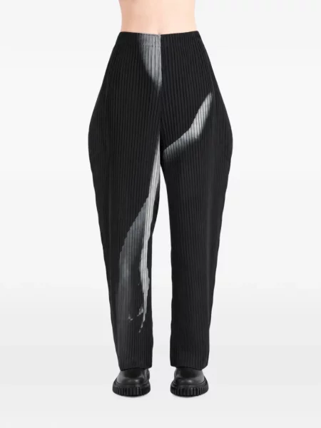 Pantaloni Issey Miyake cu imagine negru