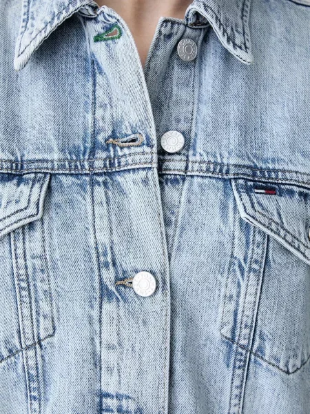 Tommy Jeans късо дамско дънково яке синьо