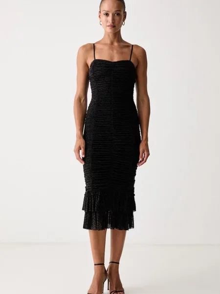 Silvian Heach rochie drapată XANDOR negru