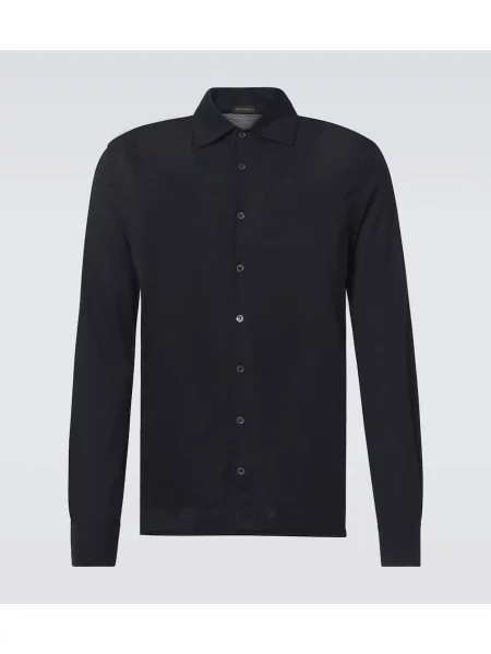 Volnena srajca Rubinacci modra