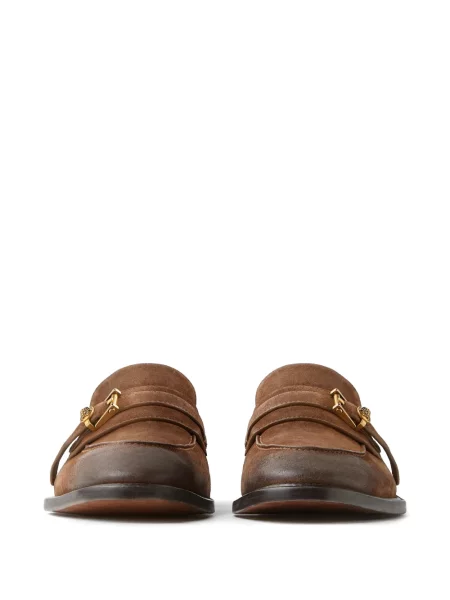 Pantofi loafer Versace din piele de căprioară maro