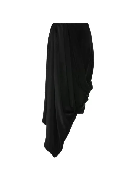 Fustă midi Maison Margiela drapată până la genunchi negru
