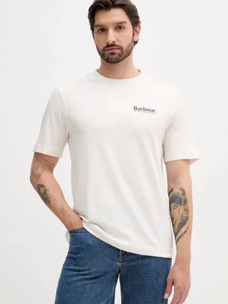 Barbour tricou din MOONWELL cu imprimeu bej