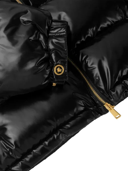 Geacă cu puf Versace cu glugă negru