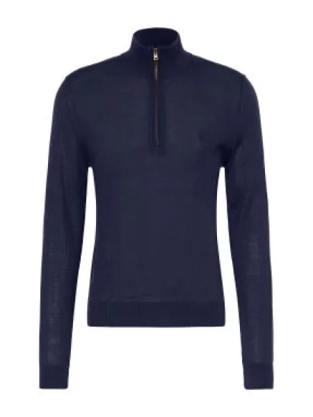 Etro Sweter Typu Troyer blau granatowy