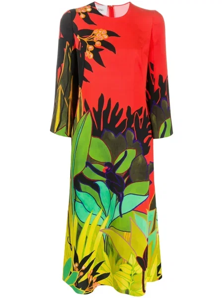Rochie midi Valentino Garavani cu imagine până la genunchi de costum roșu