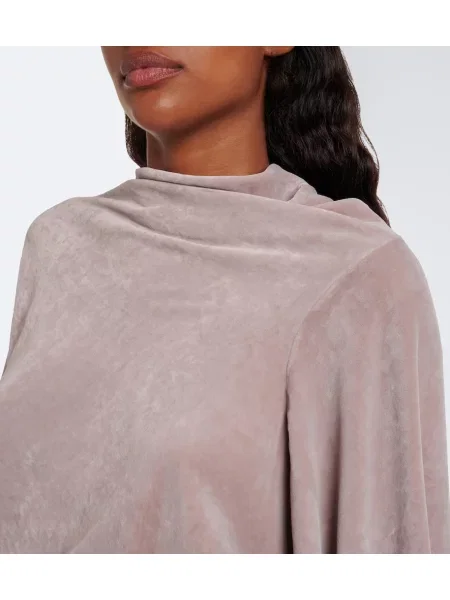 Top Rick Owens de catifea drapat roz