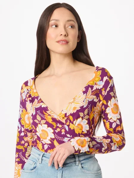 Karen Millen Póló Batik világoskék / sötétsárga / bogyó / sötét narancssárga fehér