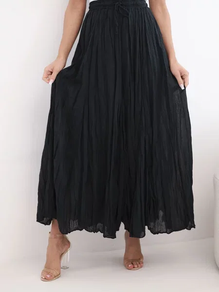 Maxi talie elastică fusta maxi Kesi Włoski negru