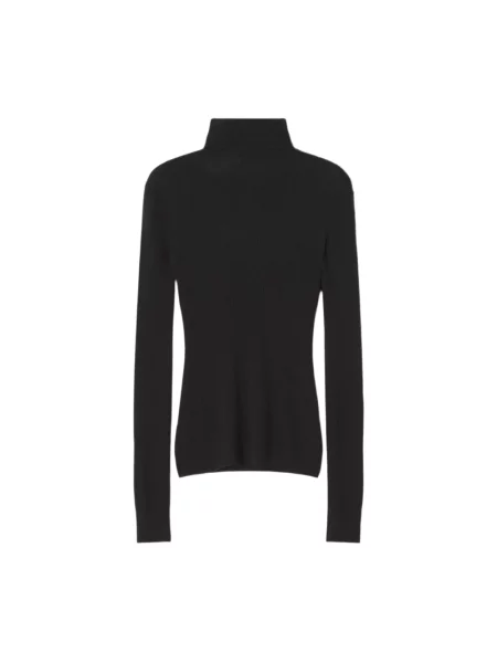 Sweter z golfem Lanvin z dekoltem w serek czarny