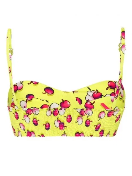 Raštuotas balconette tipo liemenėlė Palm Angels žalia