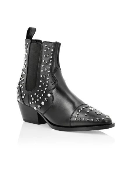 Botki Philipp Plein skórzane czarne