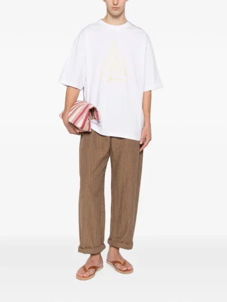 Tricou Jacquemus cu broderie alb