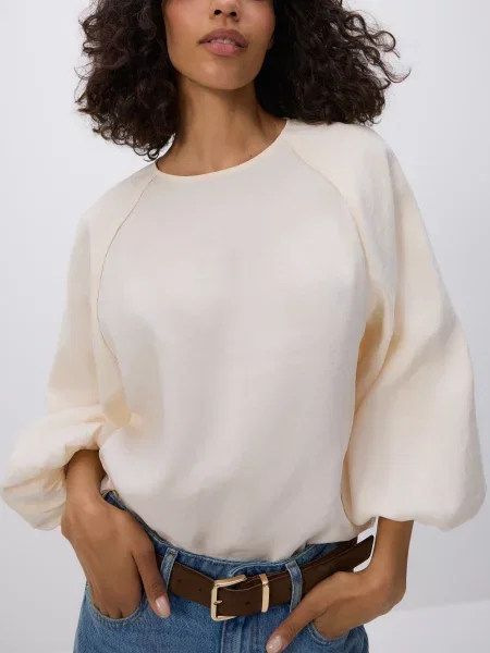 Reserved Блуза из модала кремовий 