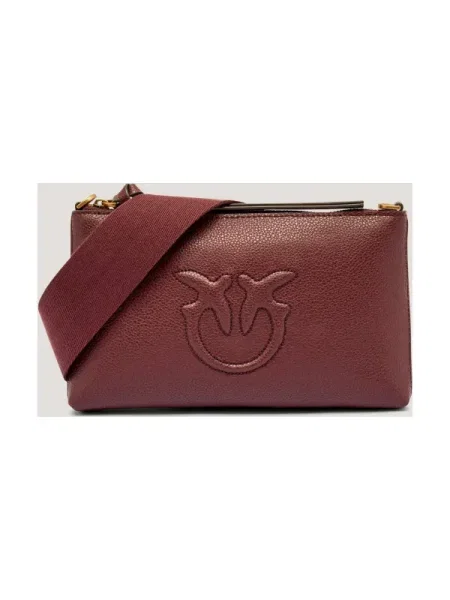 Geanta de piele Pinko din piele fără toc plic bordo