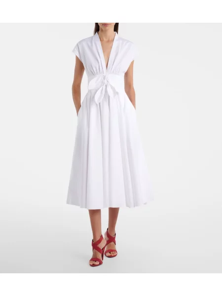 Rochie midi Alaïa din poplin alb