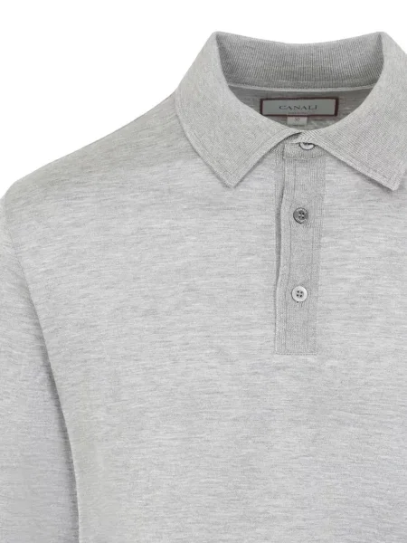 Lung tricou polo Canali gri