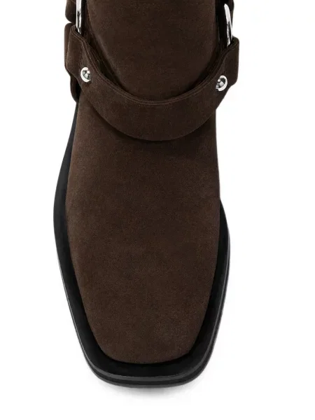 Botine Ganni din piele de căprioară maro