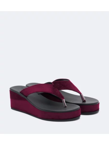 Chiloți tanga Ancient Greek Sandals de catifea cu platformă