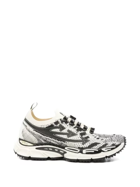 Sneakerși Off-white cu șireturi din dantelă alb