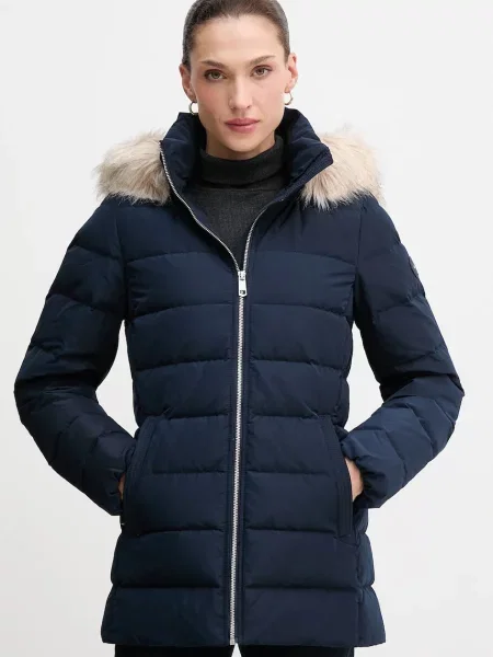 Tommy Hilfiger kurtka puchowa granatowy zimowa