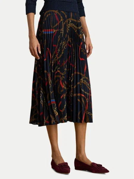 Lauren Ralph Lauren szoknya midi harang alakú sötétkék
