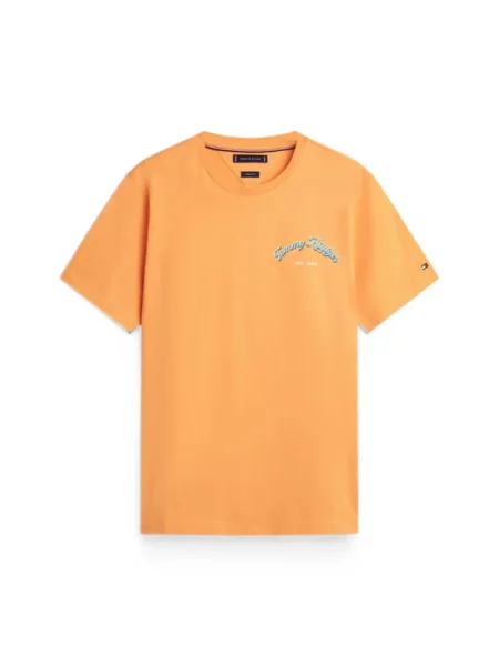 Tricou Tommy Hilfiger cu imagine portocaliu