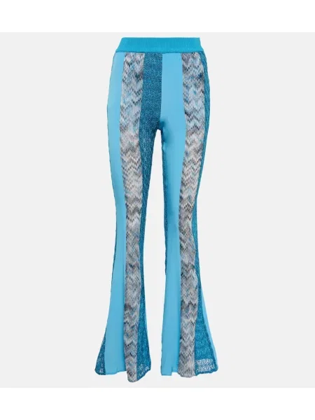 Pantaloni Missoni tricotate albastru