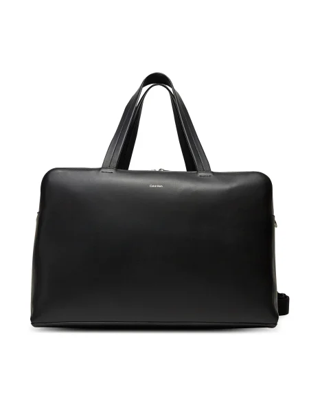 Calvin Klein Taška Ck Premium Leather Weekender čierna