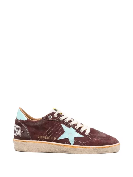 Sneakerși Golden Goose Ball Star din piele de căprioară roșu